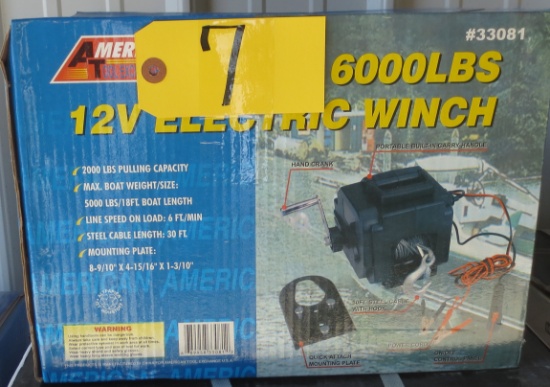 6000 lb 12 Volt Electric Winch