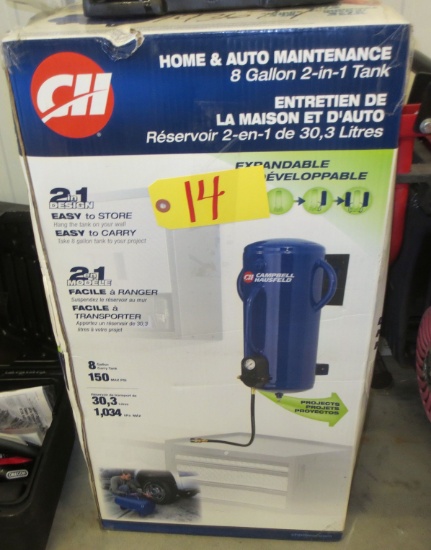 Home and Auto Maintenance  8 gal 2 in 1 Space Saver Air Tank