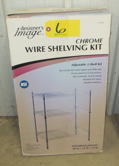 Chrome Wire Shelving Kit 30"H x 24"W x 14"D