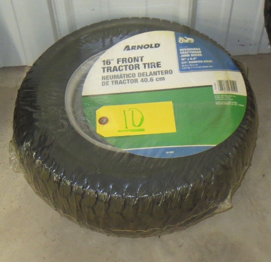 1 Tire and rim 16 inch front tractor tire 16 x 6.5