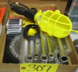 Trouble Light, Ratcheting Wrench Set, Saw Blades