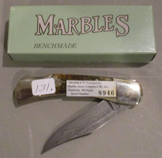 Marbles Damascus Folding Knife