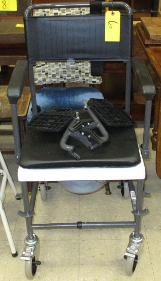 Wheeled Toilet Chair with Bucket