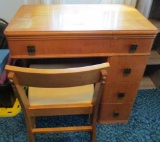 Empty Sewing Cabinet w/Chair