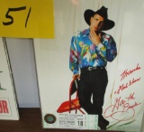 Autographed Garth Brooks Picture w/Ticket From 1982 Concert