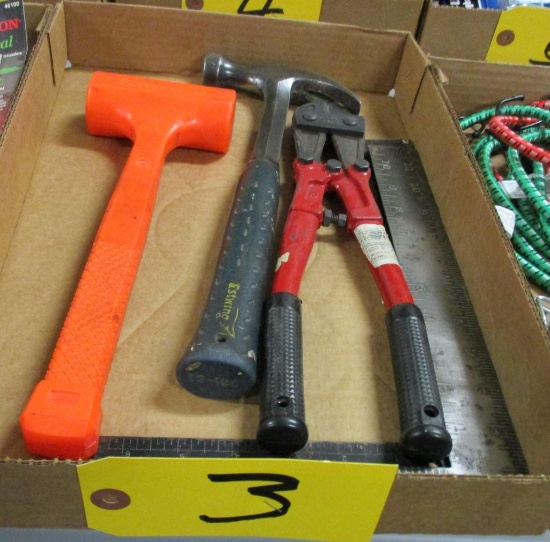Small Bolt Cutters, Hammers, Squares