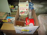 Sewing Books, Cans, Thread