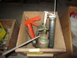 Wood Crate, Grease Gun, Paint Sprayer