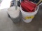 Buckets W/ Misc. Door parts and Chainsaw bar