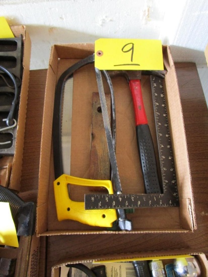 Hammer, Square, Level, Saw