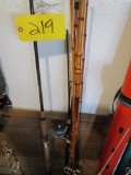 Fishing Rod Reel, 2 cane Poles, 2 Rods
