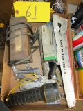 Flashlight, Caulk Gun, Pencil Sharpner