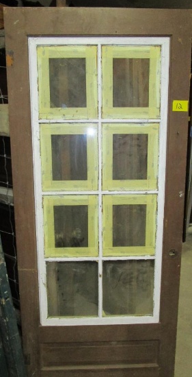 33"x80 1/2", screen door with glass, 8 pane