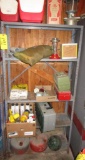 Metal Shelf and Contents