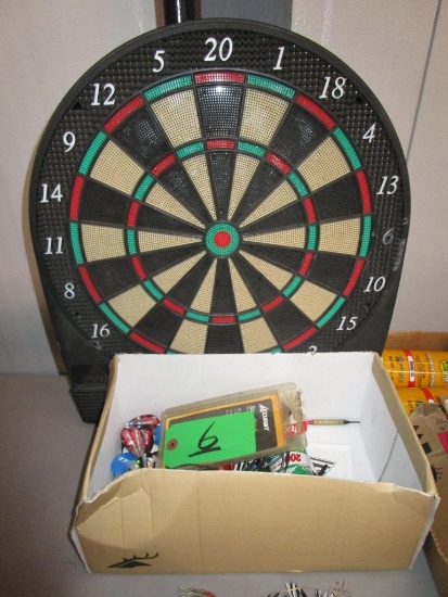 Dart Board with Darts