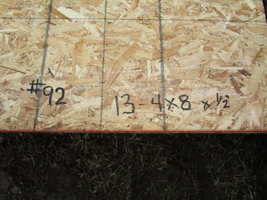 13- 4x8x1/2" OSB, New (no nail holes)