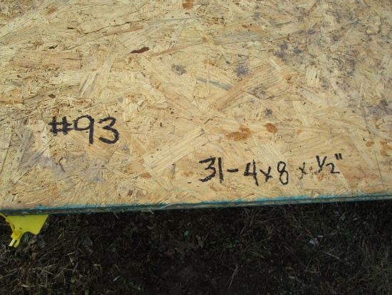 31- 4x8x1/2" OSB, New (no nail holes)