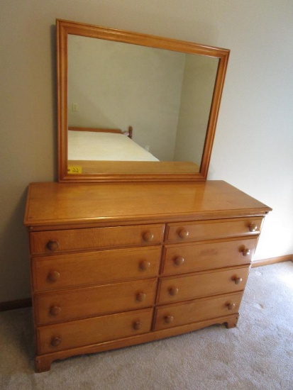 Nice Wooden 8 Drawer Dresser with Mirror