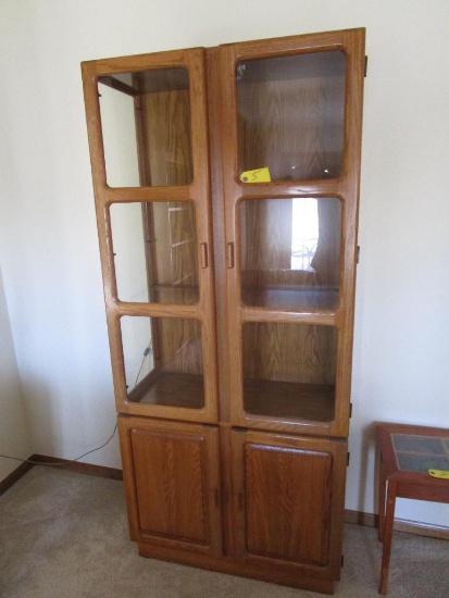 Glass Door Cabinet with Glass Shelves- Nice