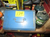 2 Small Propane Cylinders, Metal Box