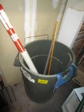 Trash Can with Yard Markers