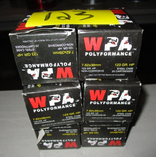 7.62x39, 123 grain, 120 Rounds