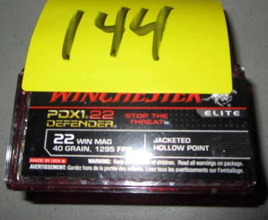 Winchester 22 Win Mag, 40 grain, Hollow Point, 50 Rounds