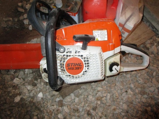 Stihl MS391 Chainsaw, Oil, Extra Chains and Spark Plug