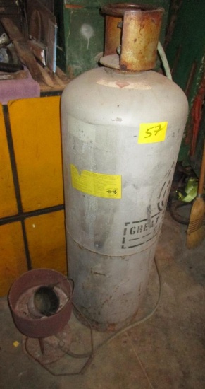 Lead Melting Pot with 100lb Propane Tank