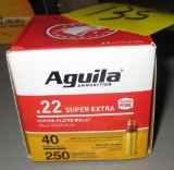 Aguila 22lr, 40 grain, Super Extra, 250 Rounds