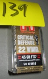 Hornady Critical Defense, 22WMR, 45 Grain, 50 Rounds