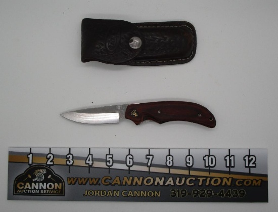 Frost Cutlery, Folding Knife, Leather Sheath