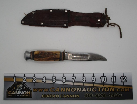 Solinger Germany, Sabre Monarch, Stag Handle, Leather Case