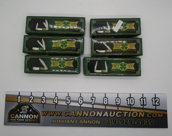 6 Uncle Lucky's Knives, Single, Double and Triple Blade
