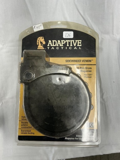 Adaptive tactical sidewinder venom 10 round drum magazine for 12 gauge