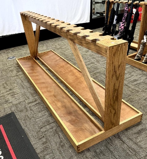 Oak Gun Display Rack