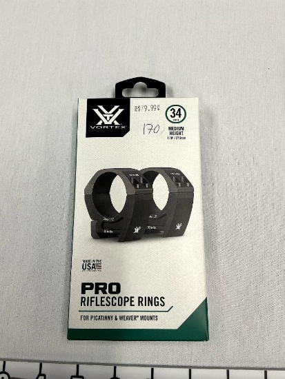 Vortex 34mm, Pro Riflescope Rings, Medium Height