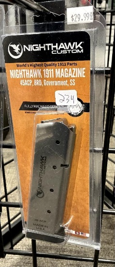 Nighthawk Custom 1911, 45ACP, 8rd Government Magazine