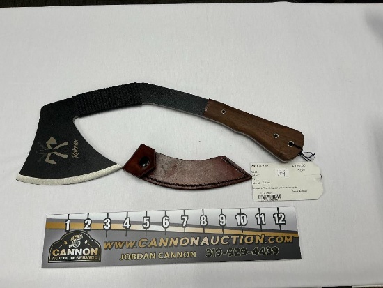 Kukrax Knife with Leather Sheath and Walnut Handle