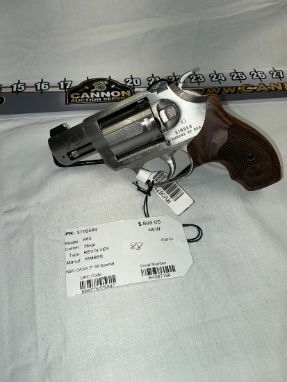 Kimber K6S DASA, 38 Special Revolver, 2", New, SN-RV087156