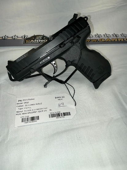 Ruger SR22, 22LR Pistol, 3.5", New, SN-36966762