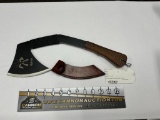 Kukrax Knife with Leather Sheath and Walnut Handle