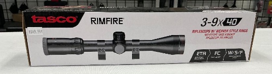 Tasco Rimfire 3-9x40 Riflescope with Weaver Style Rings