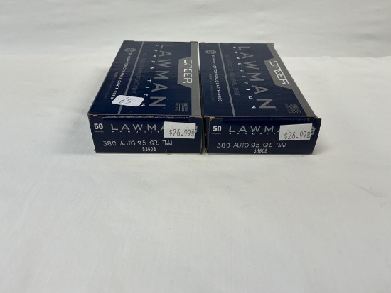 Lawman 380 Auto Ammo, 100 Rounds