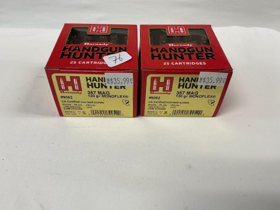 Hornady Handgun Hunter 357 Magnum Ammo, 50 Rounds