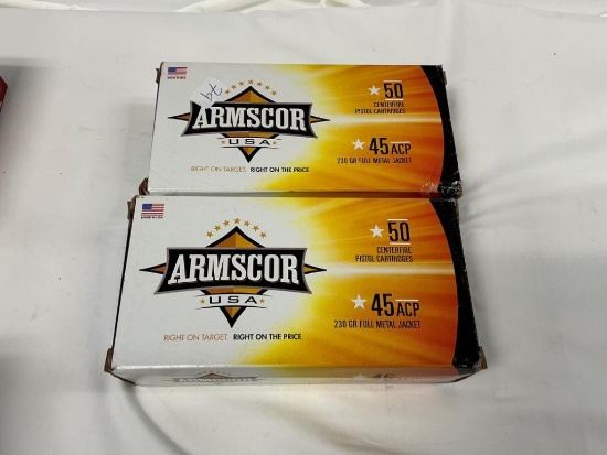 Armscor 45ACP Ammo, 100 Rounds