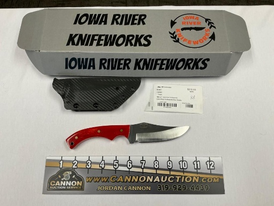 Iowa River Knifeworks Red Snake Knife and Sheath