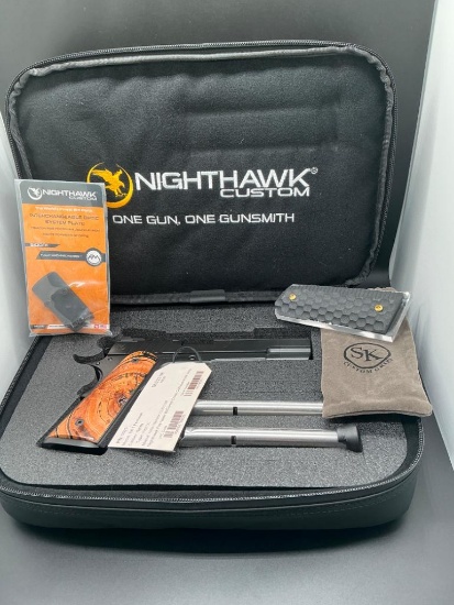 Nighthawk Custom 1911 Firehawk, 9mm, w/Comp Cross-Cut Ivory, New, Sn-NCP45011