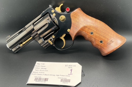 Korth Classic 44 Mag. Revolver, High Polish Gloss, New, SN- 706212