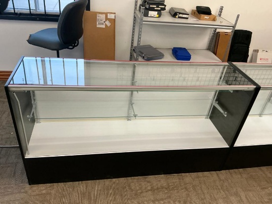 70" Wide X 17 1/2" Deep X 38" Tall Lighted Glass Display Case